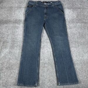 Ariat Jeans Men's 38x32 Blue Denim Rebar Workhorse M4 Boot Leg Relaxed